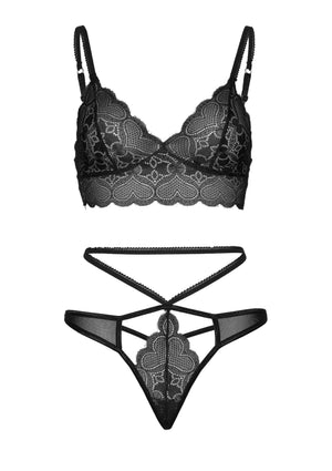 Bralette cœur et string