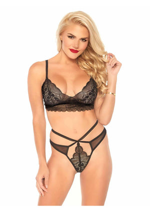 Bralette cœur et string