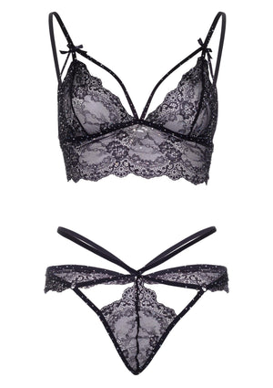 Bralette à brides et string