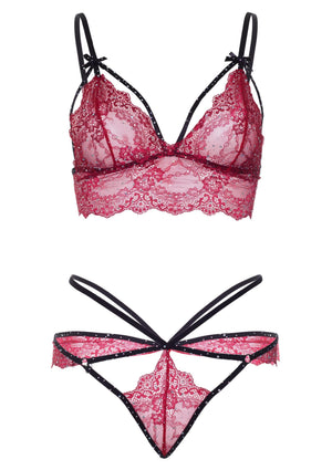 Bralette à brides et string