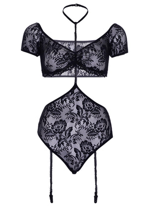 Haut bandeau et teddy jarretelles