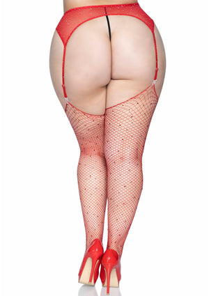 Bas résille strassés grande taille