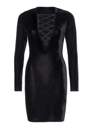 Robe en velours à manches longues