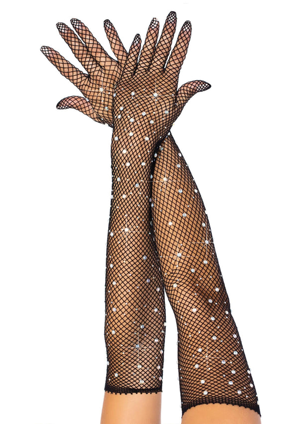 Gants résille strassés longueur opéra