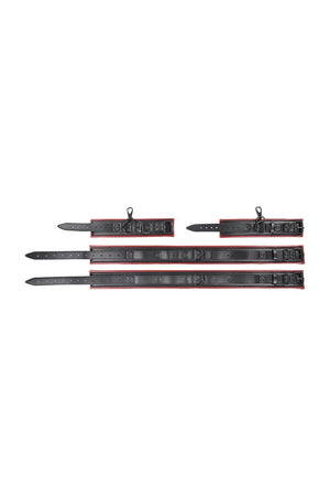 SPORTSHEETS SAFFRON THIGH AND WRIST CUF SET BLACK