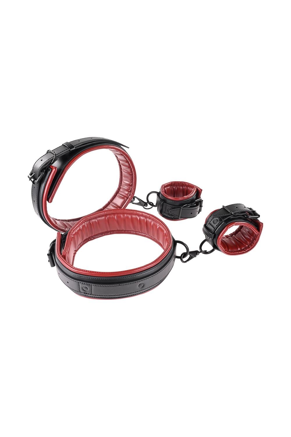 SPORTSHEETS SAFFRON THIGH AND WRIST CUF SET BLACK