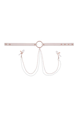 PEACHES ‘N CREAME COLLAR WITH NIPPLE CLAMPS