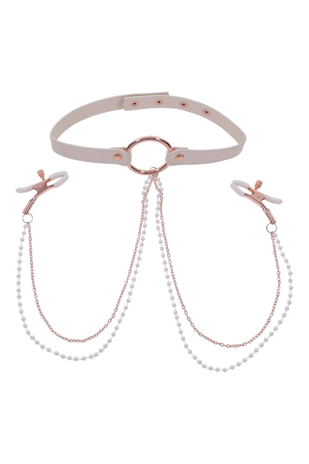 PEACHES ‘N CREAME COLLAR WITH NIPPLE CLAMPS