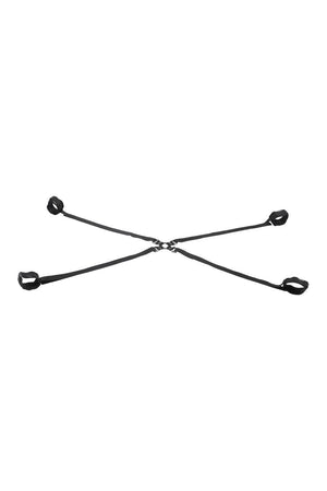 SPORTSHEETS VELVET NOIR ADJUSTABLE HOG TIE & CUFF SET