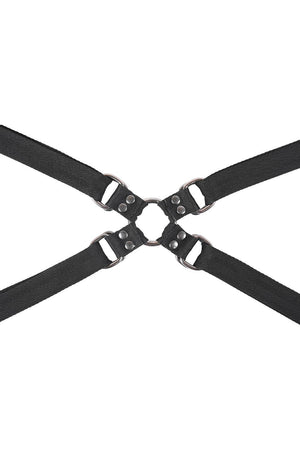 SPORTSHEETS VELVET NOIR ADJUSTABLE HOG TIE & CUFF SET