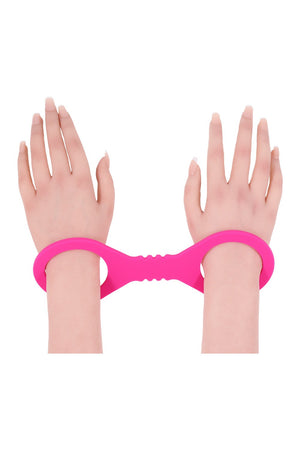 SPORTSHEETS SMALL HOT PINK SILICONE CUFFS