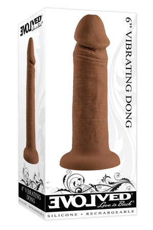 EVOLVED 6 INCH VIBRATING DONG DARK FLESH