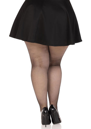 Collant grande taille micro-résille en élasthanne