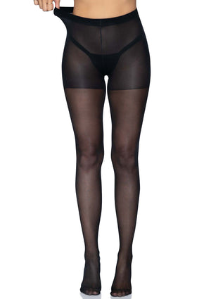 Collant voile ouvert à l'entrejambe et aux fesses