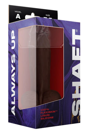 SHAFT MODEL A 7.5 INCH LIQUID SILICONE DONG WITH BALLS MAHOGANY