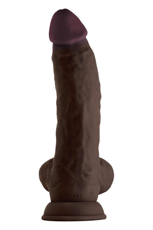 SHAFT MODEL N 9.5 INCH LIQUID SILICONE DONG WITH BALLS MAHOGANY