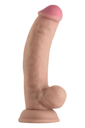 SHAFT MODEL C 7.5 INCH LIQUID SILICONE DONG WITH BALLS PINE