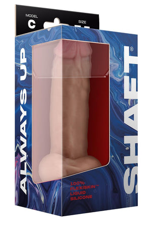 SHAFT MODEL C 7.5 INCH LIQUID SILICONE DONG WITH BALLS PINE