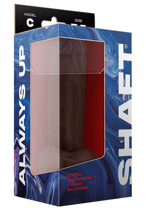 SHAFT MODEL C 7.5 INCH LIQUID SILICONE DONG WITH BALLS MAHOGANY