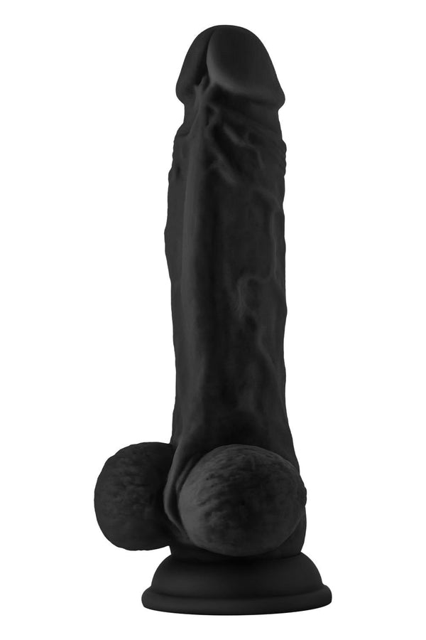 SHAFT MODEL A 8.5 INCH LIQUID SILICONE DONG WITH BALLS BLACK
