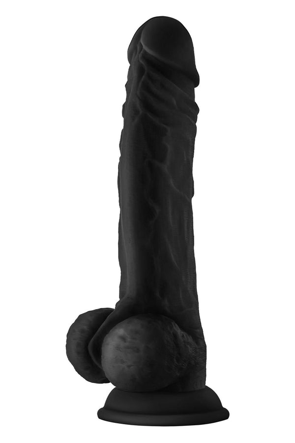 SHAFT MODEL A 10.5 INCH LIQUID SILICONE DONG WITH BALLS BLACK