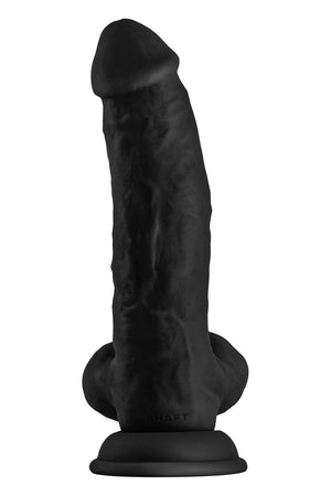 SHAFT MODEL N 8.5 INCH LIQUID SILICONE DONG WITH BALLS BLACK