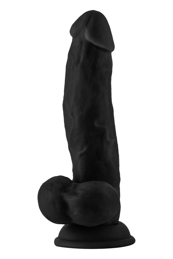 SHAFT MODEL N 8.5 INCH LIQUID SILICONE DONG WITH BALLS BLACK