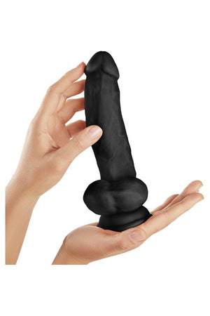 SHAFT MODEL N 9.5 INCH LIQUID SILICONE DONG WITH BALLS BLACK