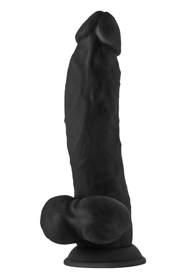 SHAFT MODEL N 9.5 INCH LIQUID SILICONE DONG WITH BALLS BLACK