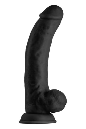 SHAFT MODEL C 9.5 INCH LIQUID SILICONE DONG WITH BALLS BLACK