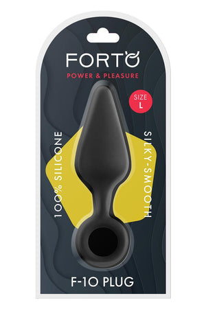 FORTO F-10 SILICONE PLUG W/ PULL RING LARGE BLACK