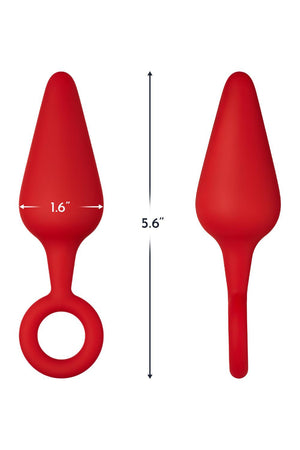 FORTO F-10 SILICONE PLUG W/ PULL RING LARGE RED