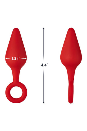FORTO F-10 SILICONE PLUG W/ PULL RING MEDIUM RED
