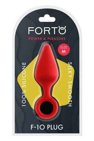 FORTO F-10 SILICONE PLUG W/ PULL RING MEDIUM RED