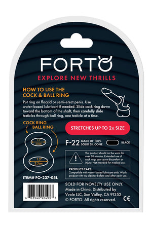 FORTO F-22 D RING LARGE BLACK