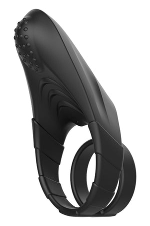 FORTO F-48 VIBRATING PERINEUM DOUBLE C-RING BLACK