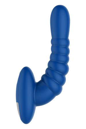 FORTO RIBBED PRO VIBRATING MASSAGER BLUE