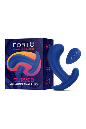 FORTO CURVED VIBRATING PLUG BLUE