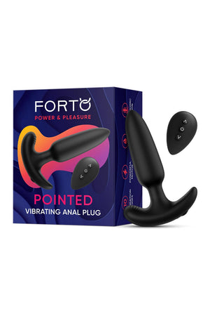 FORTO POINTED VIBRATING  PLUG BLACK