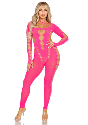 Bodystocking opaque à découpes sans pieds