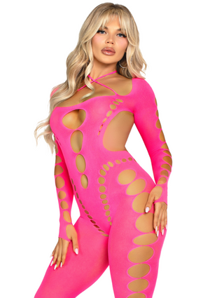 Bodystocking opaque à découpes sans pieds