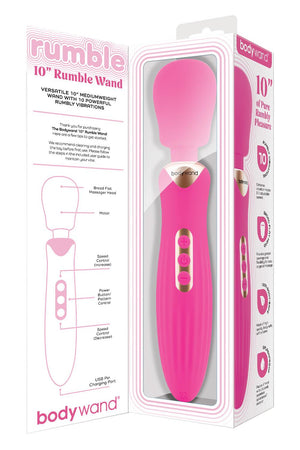 BODYWAND RUMBLE WAND 10 INCH HOT PINK