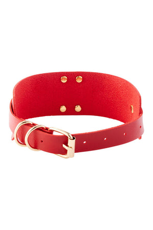 KINKY DIVA O-RING COLLAR RED/GOLD