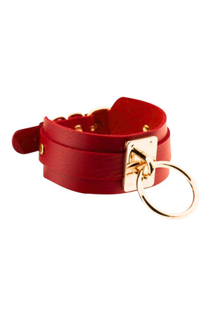 KINKY DIVA O-RING COLLAR RED/GOLD