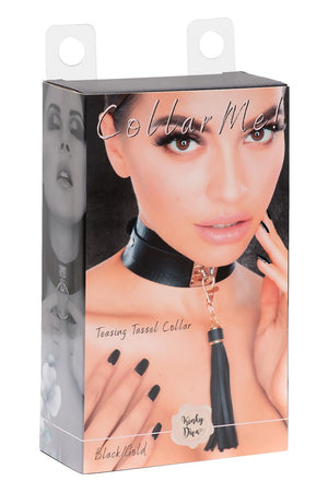 KINKY DIVA TEASING TASSEL COLLAR BLACK/GOLD