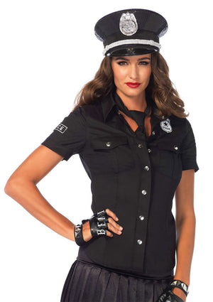 Chemise de policière avec badge et cravate