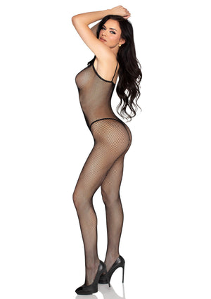 Bodystocking résille ouvert à l'entrejambe