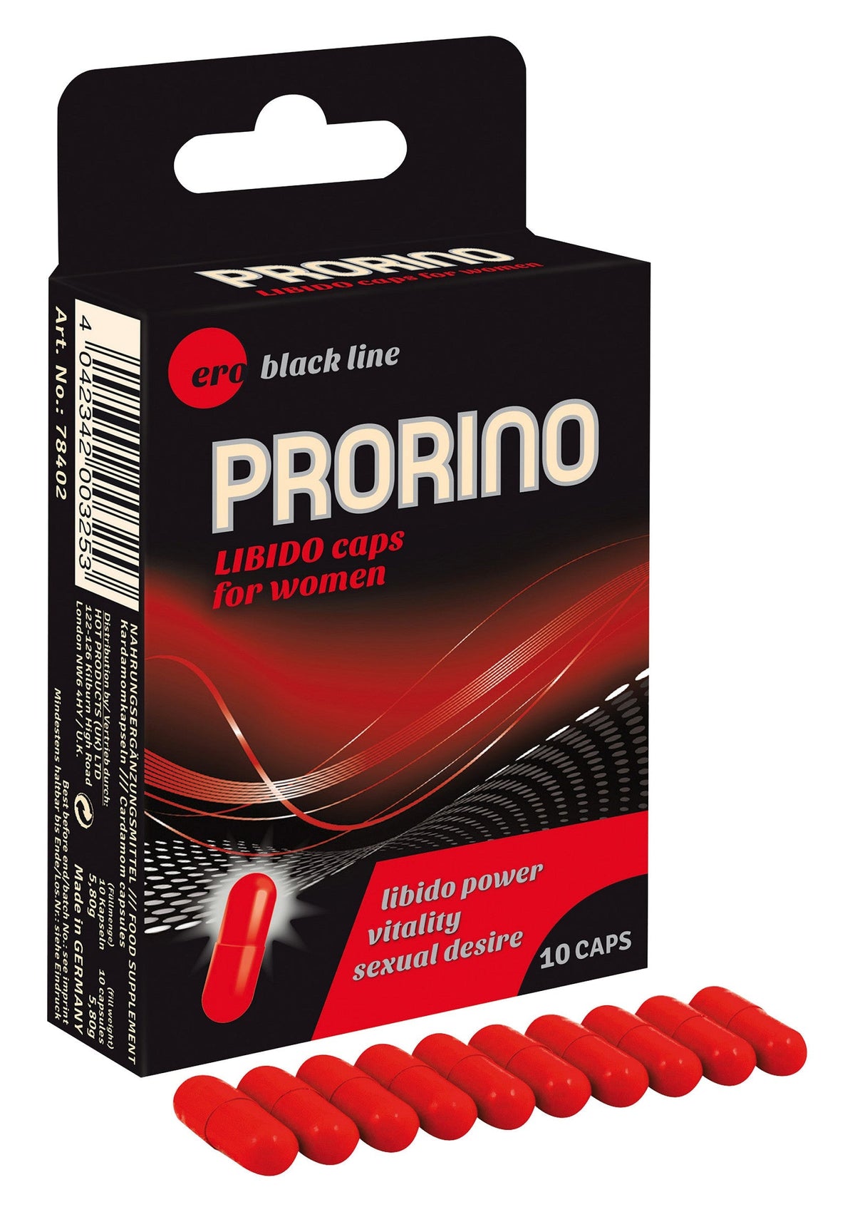 Capsules stimulantes libido Prorino pour femme - 10 pièces
