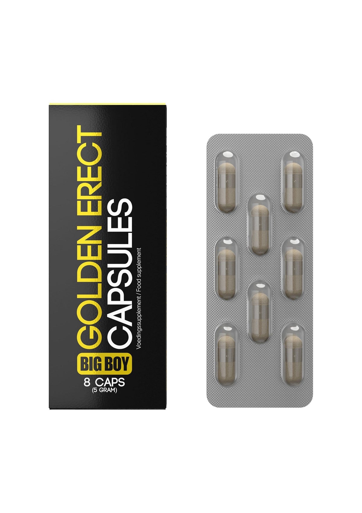 Capsules stimulantes érection Big Boy Golden - 8 pièces