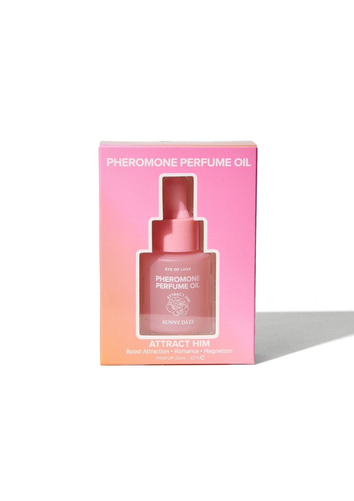 Parfum aux phéromones Attract Him en flacon compte-gouttes 20 ml